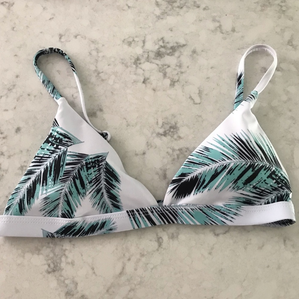 NEW Turquoise Feather Bikini Top